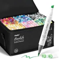 Ohuhu Alcohol Markers: Brush& Fine / Chisel - 216 Colors for Adults Coloring Refillable | AP Certified Art Marker Set for Artists Beginners Drawing Illustration Sketching, Dual Tips Alcohol-based, Honolulu & B Series of Ohuhu