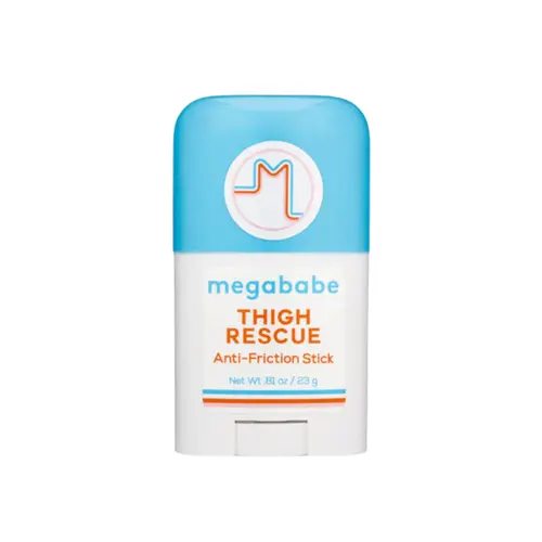 Megababe Thigh Rescue Mini 23ml Citrus Anti-Chafe Stick - Travel Size Anti-Chafing for Sensitive Skin, Anywhere Rubbing Prevention on Thighs, Arms, Bra-Lines - On-The-Go Use, Body Care Products, Mild Anti-Chafing