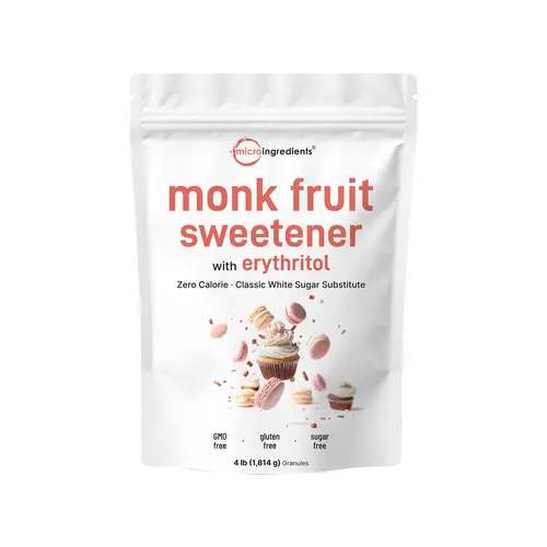 Micro Ingredients Monk Fruit Sweetener Granules, 4lb Natural Flavor