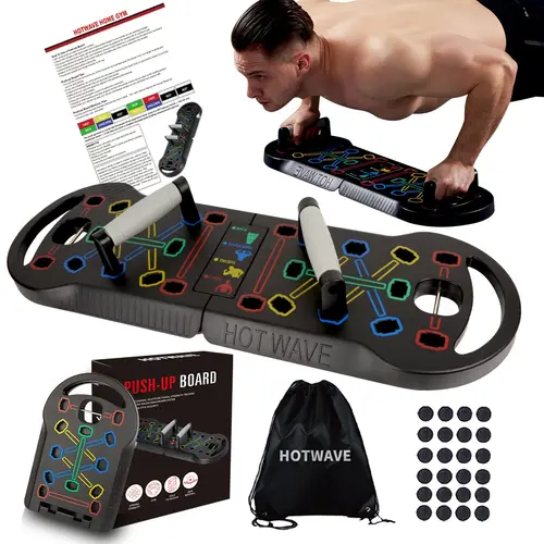 HOTWAVE Push Up Board Fitness,Professional Strength Training Equipment for Chest, Shoulders, Back & Triceps, Portable Workout Station with Non-Slip Handles Home Exercise Machine Arm Exerciser  Push Up Stand Push Up Bars