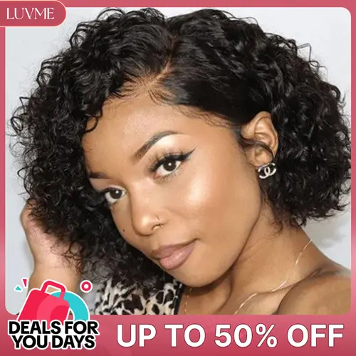 LUVME Short Curly Wig Glueless Trendy Side Part Pre-Cut Minimalist HD Lace [Live-Streaming] #DealsForYouDays