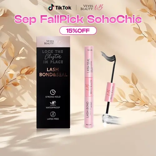 sohochic VEYESBEAUTY Lash Bond & Seal - Black 10ml Waterproof 2 in 1 Cluster Lash Glue for Eyelash Extensions Long Lasting Strong Hold Individual Makeup Cosmetic