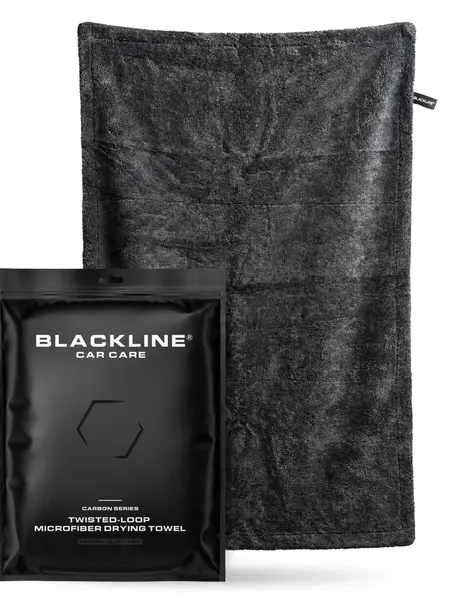 BLACKLINE® Twisted-Loop Drying Towel - 24”x36” 1300 GSM Premium Microfiber Weave, Soft Texture, Durable Absorbent Scratch-Safe Cloth, Post-Wash Dry, Car Detailing Products, Car Accessories for Large Vehicles