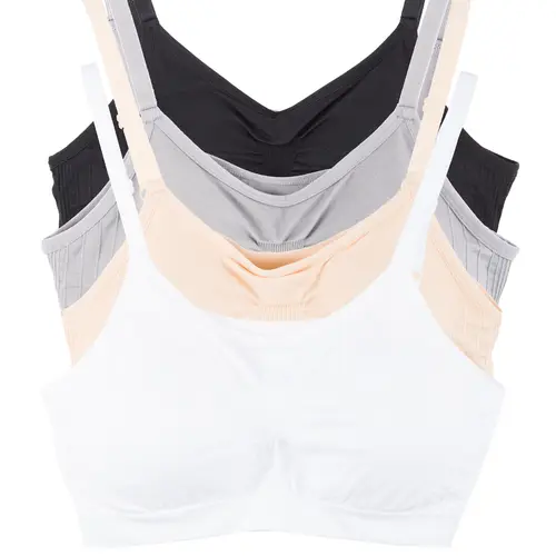 Kalon 4-Pack Women's Comfort Cami Bra Pullover Design Seamless Wire Free