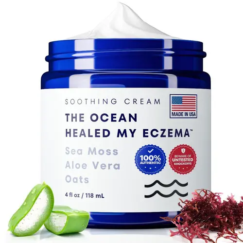 Natural Soothing Cream with Sea Moss & Oats - Eczema Prone Skin or Sensitive Skin - Hydrating & Soothing Cream for Dry Skin