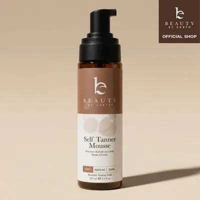 Beauty by Earth Self Tanner Body Mousse - Best Gradual Tan Golden Natural Bronzed Sunless Safe Tanning Glow Made in USA Cruelty Free Non Sticky Streak-free for All Skin Types