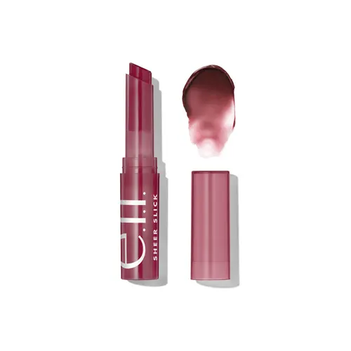 e.l.f. Sheer Slick Lipstick Black Cherry - Hydrating Tinted Lip Balm, Glossy Shine, Vitamin E & Meadowfoam Oil, Vegan Cruelty-Free, $6