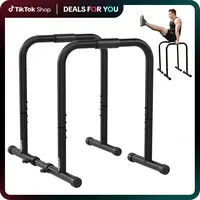 Relife Sports Heavy-Duty Dip Station, Functional Stabilizer Parallette Push-Up Stand - Workout Machine, Pull Bar, Muscle Training Gym Exercise Equipment