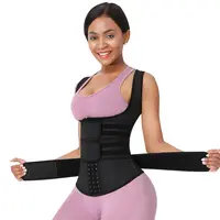FeelinGirl Plus Size Waist Trainer Vest With 3 Rows of Eye and Hook Compression Cotton Shapewear Womenswear  Comfort Straps matt  waist Spandex Day Waist Trainer newarrivals SohoChic