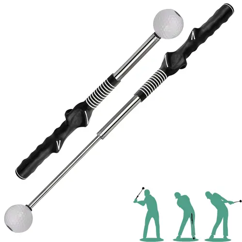 Arttodo Retractable Golf Swing Training Aid, Telescopic club, Click Sound Stick Trainer, Golf Warm Up, Grip Trainer, Strength, Tempo Training Aids, Golf Gift