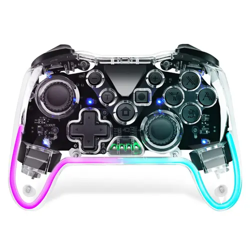 NS015 Wireless Game Controller, 6 Axis Dual Vibration BT Game Controller, Creative RGB Breathing Light Game Controller for Nintendo/Android/PC, Mobile Gaming Gamepad, Esports Controller, Rechargeable Portable Controller, Wireless Controllers