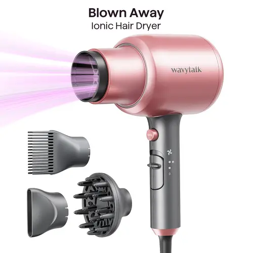 Wavytalk Multifunctional Ionic Blow Dryer Kit | 1875W Powerful Dryer, Ceramic Coating Heat Damage Protection, Diffuser, Styling Comb, Lightweight Quiet Hair Tool for All Hairstyles, Multifunctional Hair Dryer, Hair Dryer Kit