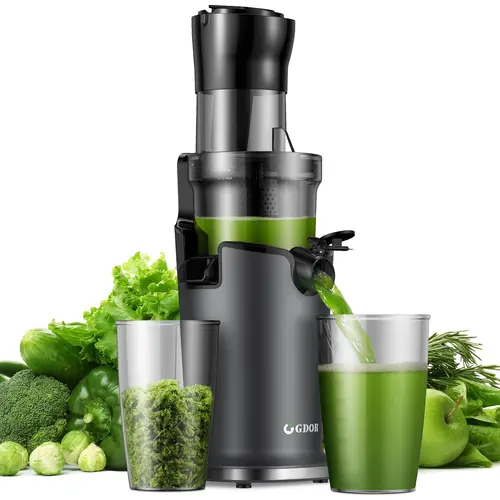 Mokkom Slow Cold Pressed Juicer Machine - 5.3" Wide Feed Chute, 150NM Powerful Motor, High Juice Yield Masticating Extractor, Easy to Clean, Whole Fruit & Vegetable Compatible for Summer Use,home essentials,sohochic