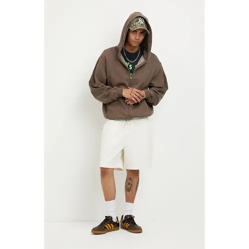Pacsun Men's Cream Fleece Volley Sweat Shorts