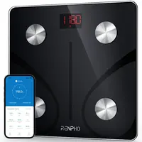 RENPHO Elis 1 Smart Digital Bathroom Scale - Round Shaped Multi-Function Portable Home Scale with App Sync, Body Composition Analysis, Bluetooth Weight Tracking, BMI Calculation, 400lbs Health Monitor