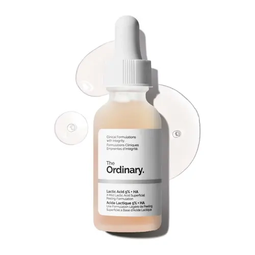 The Ordinary Lactic Acid 5% + Hyaluronic Acid 2%, Gentle Exfoliating Serum for Smoother Skin, 1 Fl Oz