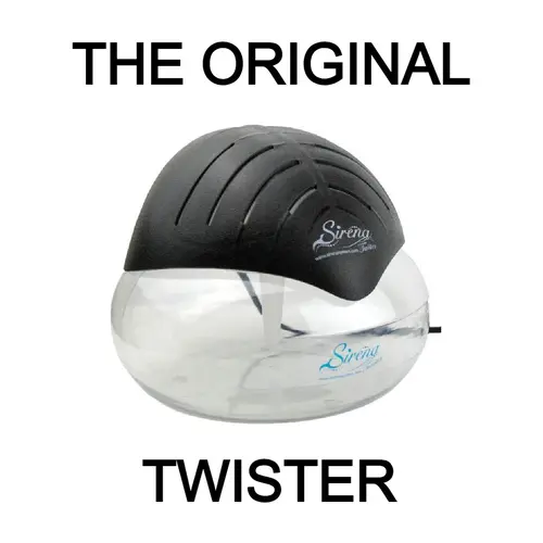 Sirena Twister Black Original Air Purifier with Water Filter, Essential Oil Aromatizer, LED Nightlight, Home Decor, Household Items, Apartment Stuff for Home, Office Smoke & Pet Odors