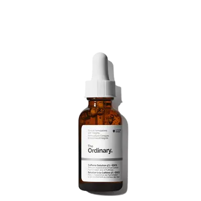 The Ordinary Caffeine Solution 5% + EGCG, Depuffing Eye Serum for Dark Circles and Tired Eyes, 1 Fl Oz