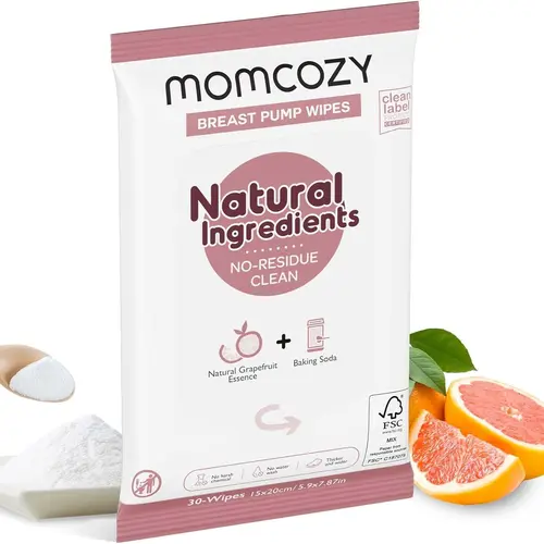 Momcozy Wipes for breastfeeding Moms On The Go, Natural Bottle Parts Cleaning Wipes, Convenient & No Residue, 30 Count/Pack Mother Mom Gift Portable Travel Gifts momcozywipes safe baby baby  wipe sensitive skin baby wipes