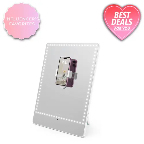 RIKI Pretty LED Tabletop Mirror - High-Quality Makeup Mirror for Content Creation