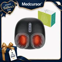 Medcursor Thermal Foot Massager - Personal Care Massage Device with Deep Kneading, Air Compression, Foot Rollers, Removable Washable Sleeve, Quiet Portable Design, Fits Size 13, for Relaxation & Selfcare, Gift For Him