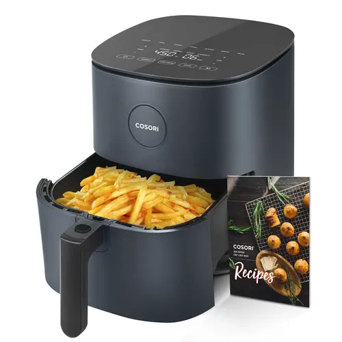 COSORI Air Fryer Pro L501 Small Fryer, 5QT Compact Kitchen Appliance, Ceramic Coating, 7 Presets, Preheat, Keep Warm, 450℉, Easy to Use & Clean, Shake Reminder, 130+ In-App Recipes, Nonstick Dishwasher-Safe Basket, Gray, Small Fryers,home essentials