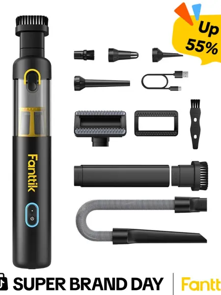 Fanttik Slim V8 Mate/V8 Apex Cordless Car Vacuum High Power, RobustClean Mini Vacuum with Flexible Hose and Pet Brush, 2H Fast Charge, Portable Vacuum for Car Interior Home Cleaning Cleaner Pet Hair summerwins,dorm essentials,home essentials,toolupgrade
