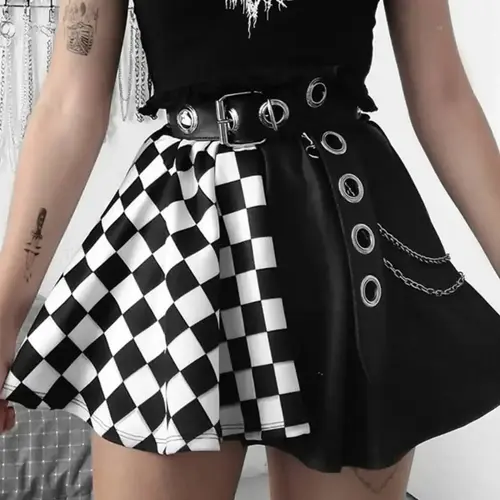 Women's Plaid Print Short A Line, Summer Clothes Women, Casual Comfy Skirt for Women's Daily Wear, Casual Streetwear Skirt, Summer, A Line Skirts, Casual Fashion Skirt