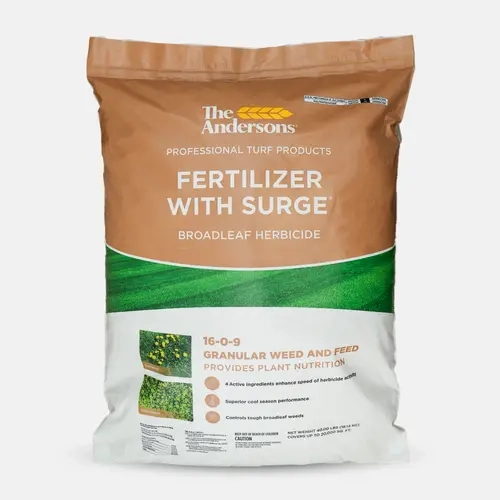 The Andersons Surge Professional-Grade Weed & Feed 16-0-9 Lawn Fertilizer and Post-Emergent for Broadleaf Weeds
