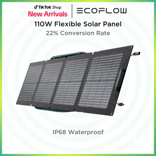 EcoFlow 110W Portable Solar Panel, Foldable with Carry Case, High 23% Efficiency, IP68 Water & Dustproof Design for Camping, RVs, or Backyard Use #dealsforyoudays