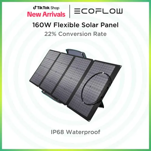EcoFlow 160W Portable Solar Panel, Foldable Solar Charger with Adjustable Kickstand, Waterproof IP68 for Outdoor Camping RV Off Grid System