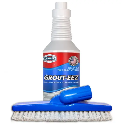 Grout-eez with Stand-Up Brush, Clean Tile Floors Without Kneeling, Professional Strength Formula | Clean-eez Cleaning Products Heavy Duty Cleaning