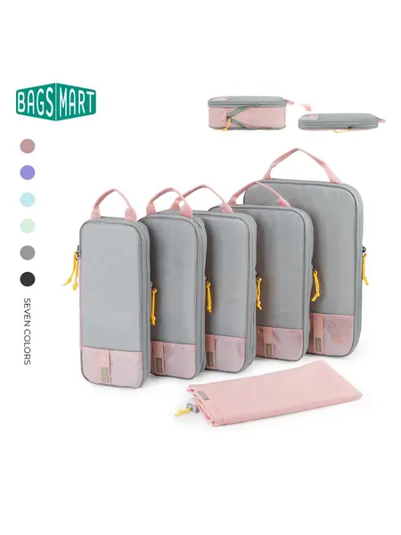 BAGSMART 6 Set Compression Packing Cubes for Travel, Expandable Travel Organizer for Luggage/Suitcases, Lightweight Packing Organizers Cubes, Travel Essentials Travel Accessories, sohochic