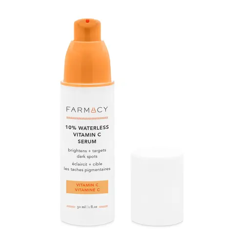 Farmacy Beauty Bright On 10% Waterless Vitamin C Face Serum - 30ml Gentle Dark Mark Remover with Ferulic Acid, Sugar, Alpha-Arbutin, Tangerine Peel, Moisturizer for Dull Skin & Morning Routine (Dark Mark, Even Skin Tone, Ferulic Acid Serums & Essences)