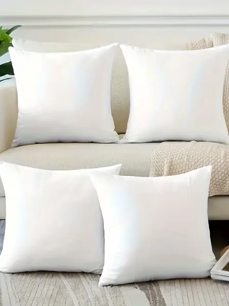 LDC LUX DECOR COLLECTION 4-Pack Throw Pillow Inserts - Durable 100% Polyester Down-Alternative Fillings, Soft Fluffy Square Cushion Fillers, Lightweight Versatile Decor Items, Machine Washable (6 Sizes Available)
