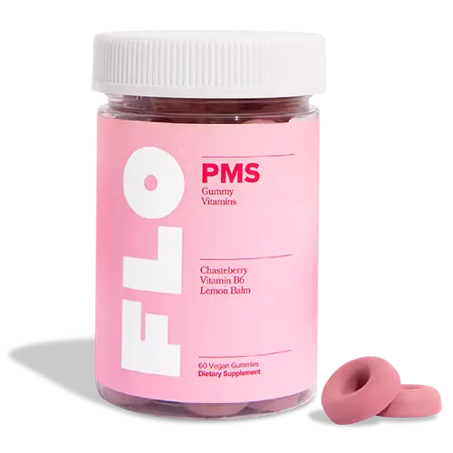 FLO PMS Gummies for Women, 30 Servings (Pack of 1) - Proactive PMS Relief - Targets Hormonal Breakouts, Bloating, Cramps, & Mood Swings with Chasteberry, Vitamin B6, & Lemon Balm