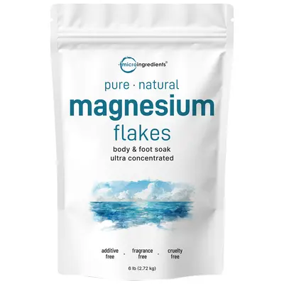Micro Ingredients Pure Magnesium Bath Flakes, 6lb Body Care Daily