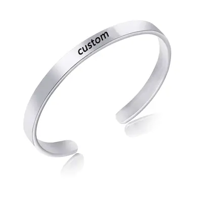 G3764 Stainless Steel Custom Open Bracelet Watersafe
