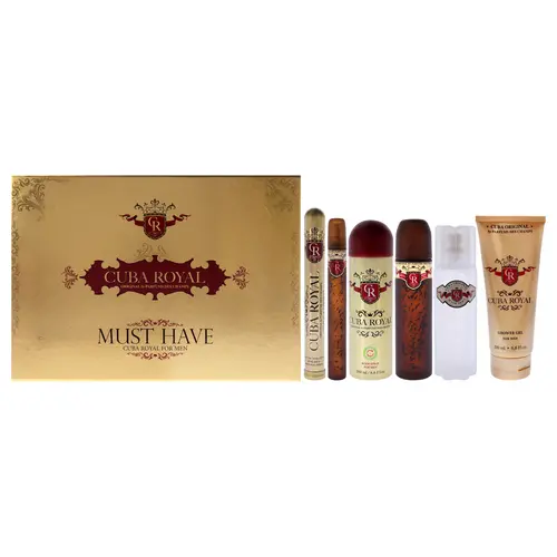 Cuba Royal for Men Cologne Gift Set, Eau de Toilette Spray, Body Spray, After Shave & Shower Gel, Value Fragrance Set for Him