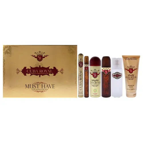 Cuba Gold Must Have Men’s 5-Pc Cologne Gift Set, EDT Spray & Grooming Essentials, Masculine Fragrance Value Pack Gift for Him
