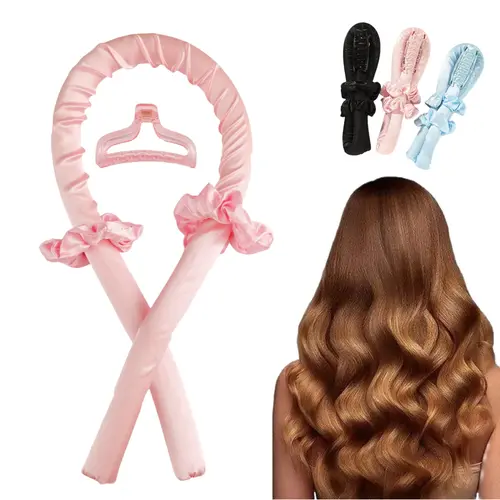 Heatless Hair Curler Set, Lazy No-Heat Headband Roller with Attached Clip for Hands-Free Styling, Lightweight Overnight Sleep Accessory, Beauty Gift for Bouncy Curls & Curl Transformation