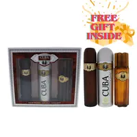 Cuba Gold Men’s Cologne Gift Set, 3-Pc EDT Spray, Deodorant Body Spray & After Shave, Masculine Scent Travel Value Pack