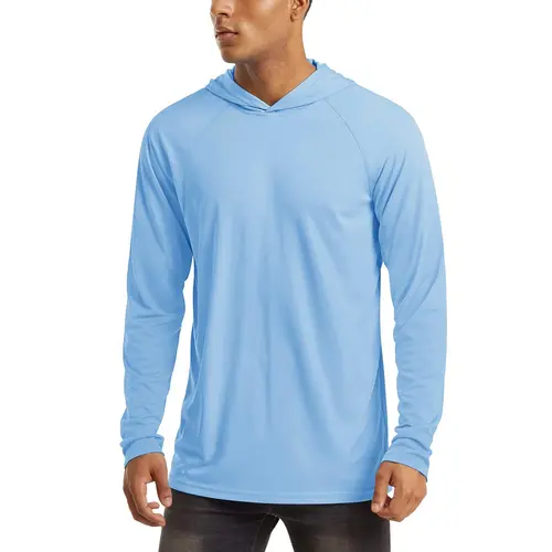 MAGCOMSEN Men's Hooded UPF 50+ Long Sleeve Shirts Quick Dry Athletic Fishing Shirts Rash Guards Outdoorfun,back to school,back to school shopping, Lightweight Rash Guards, Athletic Activewear,sohochic