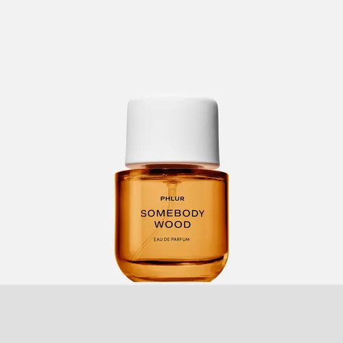 PHLUR Somebody Wood Eau de Parfum - Full Size Woody Amber Perfume with Bergamot, Saffron, Sandalwood & Spicy Amber (50mL)