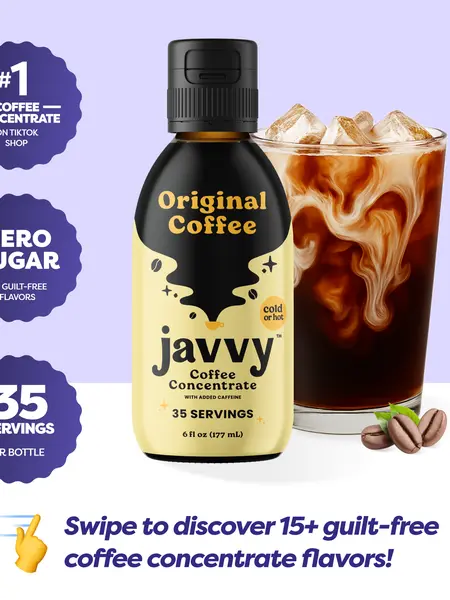 Javvy Coffee Concentrate - 35 Servings of Cold Brew Coffee, Perfect for Instant Iced Coffee Beverage Healthy Flavor