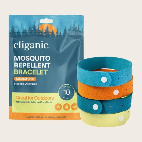 Cliganic Mosquito Repellent Microfiber Bracelets - for Adults and Kids, DEET Free Wristbands