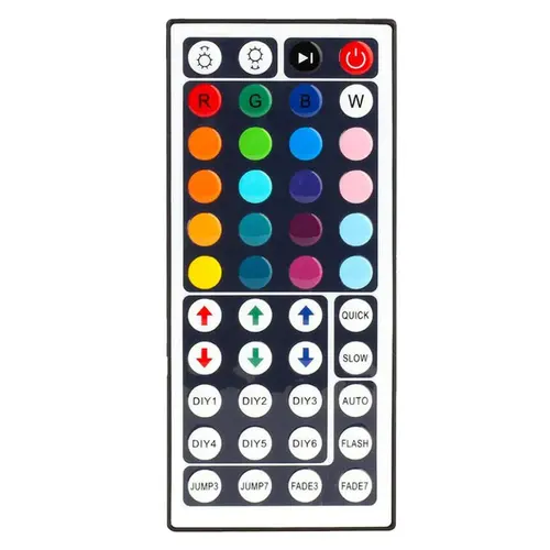 44-Key RGB LED Strip Light Remote Controller with Adjust Function - 1-Pack Home Improvement Lighting Accessory for SMD 5050, 3528, 2835 RGB LED Light Strips