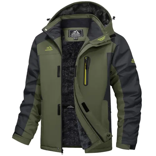 MAGCOMSEN Men's Fitted Cut Winter Water-Resistant Fleece-Lined Snow Ski Parka - Long Sleeve, Zip Closure, 5-Pocket Carry, Hunting & Outdoor Activities Jacket,sohochic