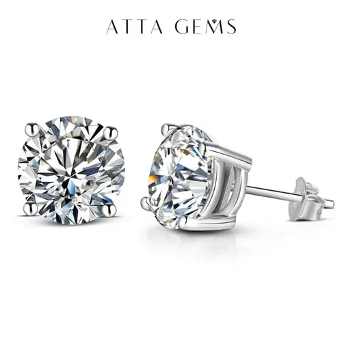 D VVS1 Color Synthetic Moissanite Stud Earrings for Women 18K Yellow Gold Plated 925 Silver Sparkling Wedding Gift for Frineds,Lover,Parents E005, Studs Earrings summerwins tiktokshopbacktoschool, Stud Earrings Jewelry, Moissanite Jewelry