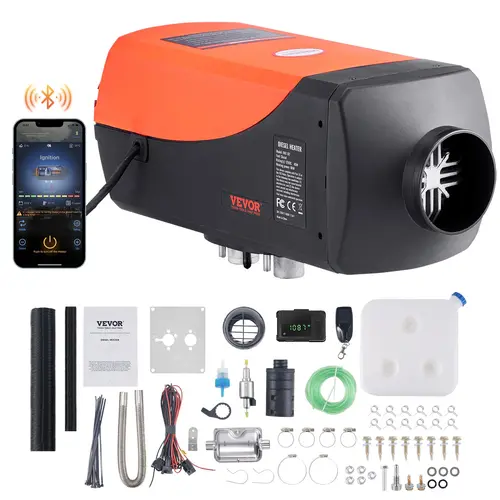 【Summerfinds】VEVOR 12V 8KW Aluminum Portable Separated Parking Air Heater, Bluetooth App & LCD Control, Automatic Altitude Adjustment (Max 18045 ft), Adjustable Heating Temperature, Silent Rapid Heat, Ships for Truck, RV,toolupgrade